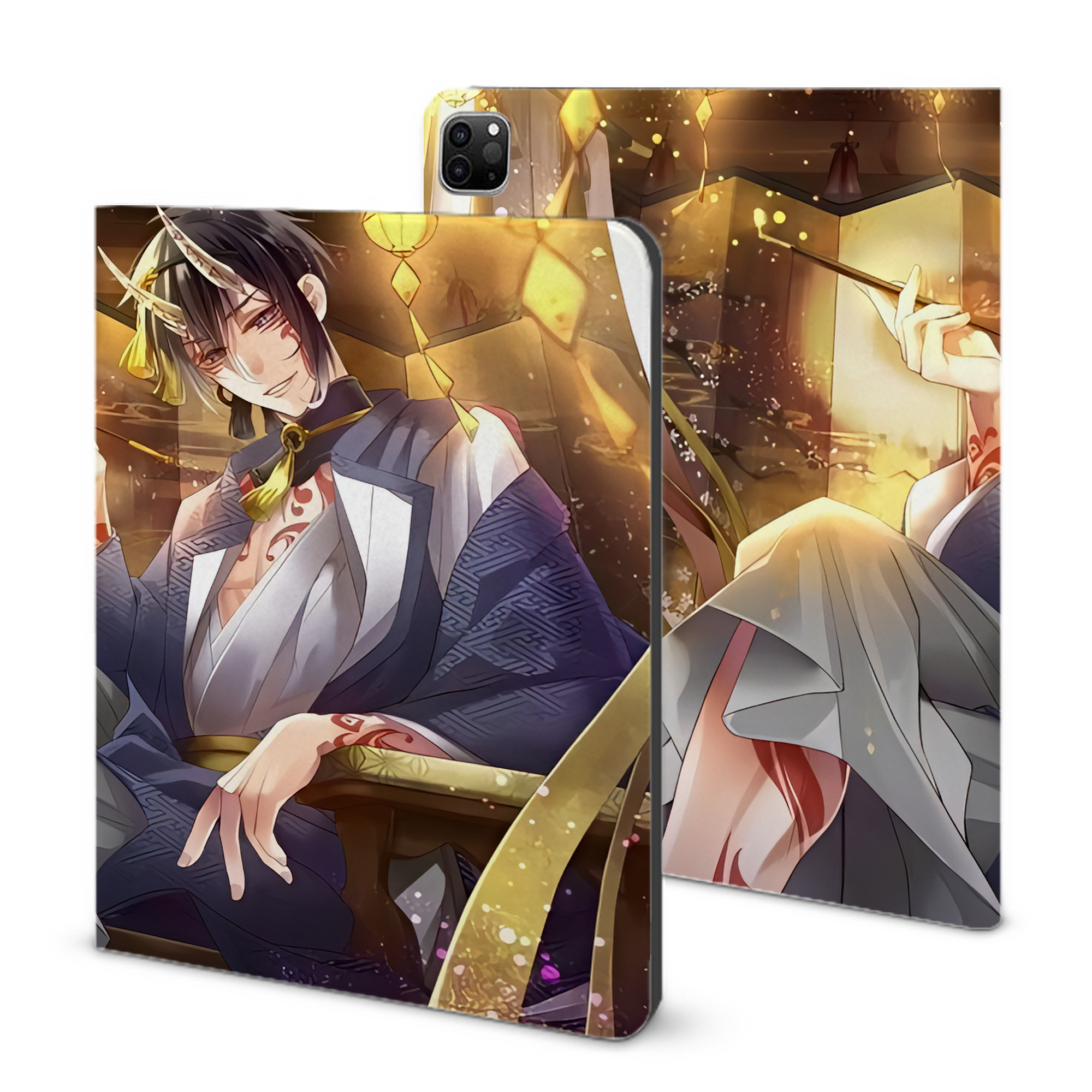 （画像用） 刀剣乱舞 Touken Ranbu IPad ケース ブック型 PUレザー TPU 耐衝撃 軽量 薄型 ペン収納なし 全面保護 IPad 各モデル対応